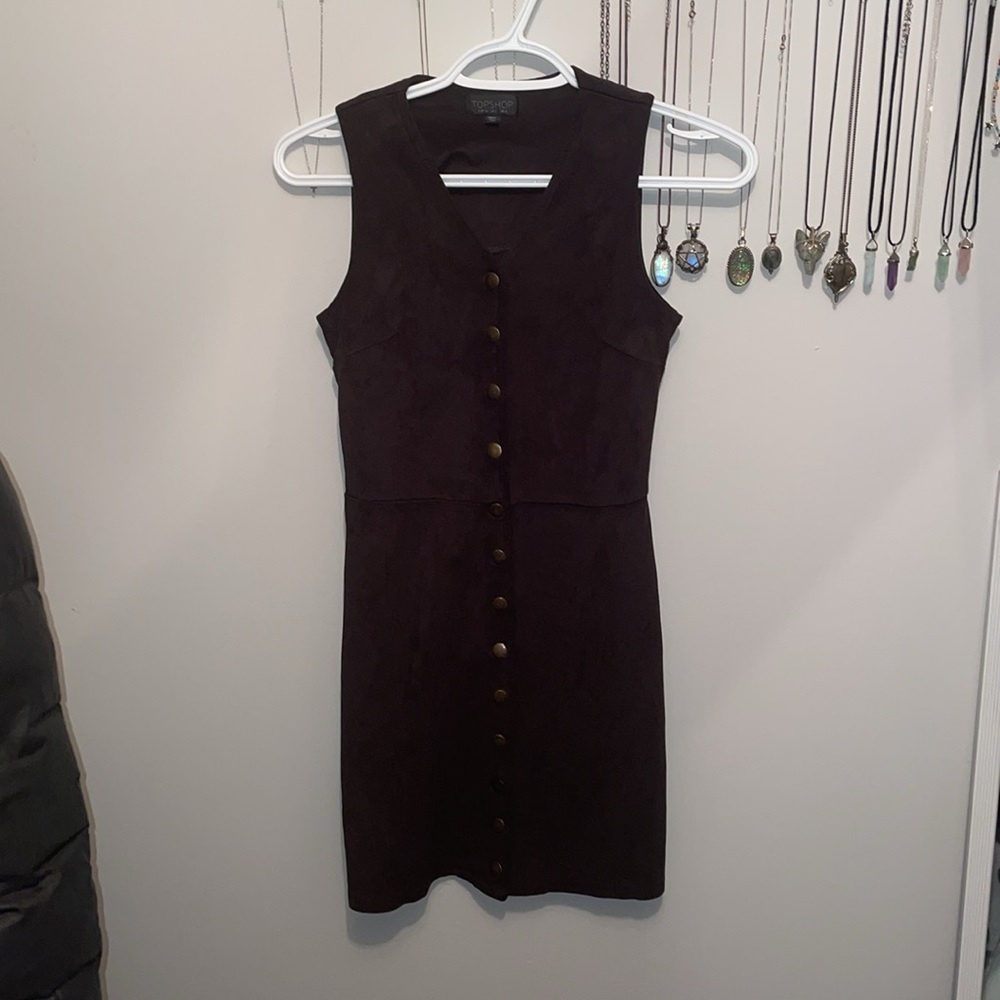 Black Velvet Button-Down Dress Topshop